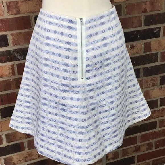 NWT J. Crew metallic skater skirt geometric print - Picture 2 of 9